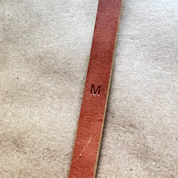 J.CREW Skinny Embossed Leather Belt in Gold - Picture 3 of 8